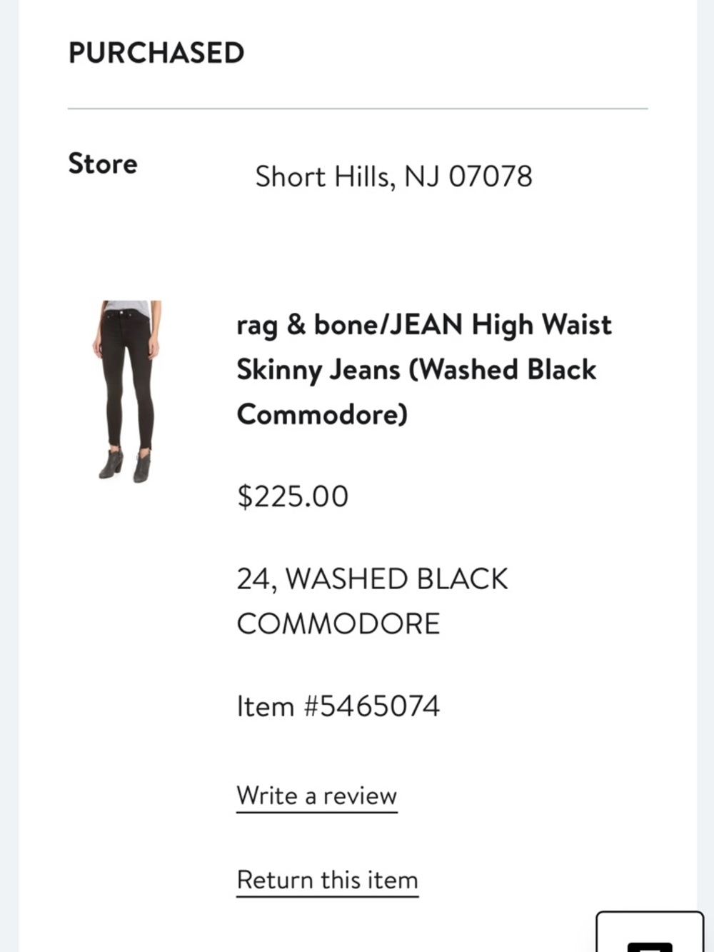 rag & bone Black Women's Skinny Jeans - Picture 4 of 4